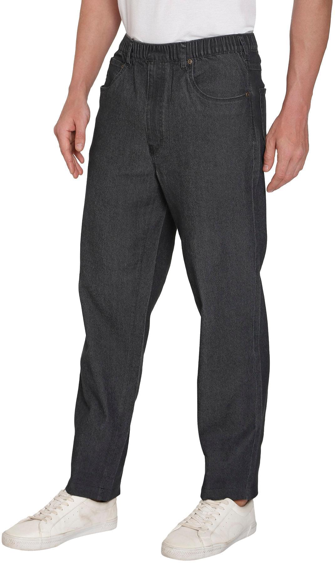 Men’s Lightweight Casual Elastic Waist Pull-On Jeans – Denim &amp; Twill Pants with Easy Fit