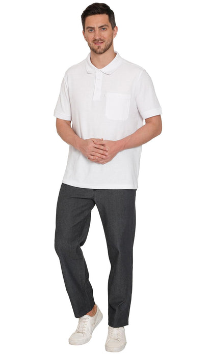 Men’s Lightweight Casual Elastic Waist Pull-On Jeans – Denim &amp; Twill Pants with Easy Fit