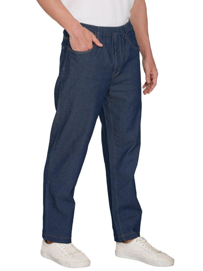 Men’s Lightweight Casual Elastic Waist Pull-On Jeans – Denim &amp; Twill Pants with Easy Fit