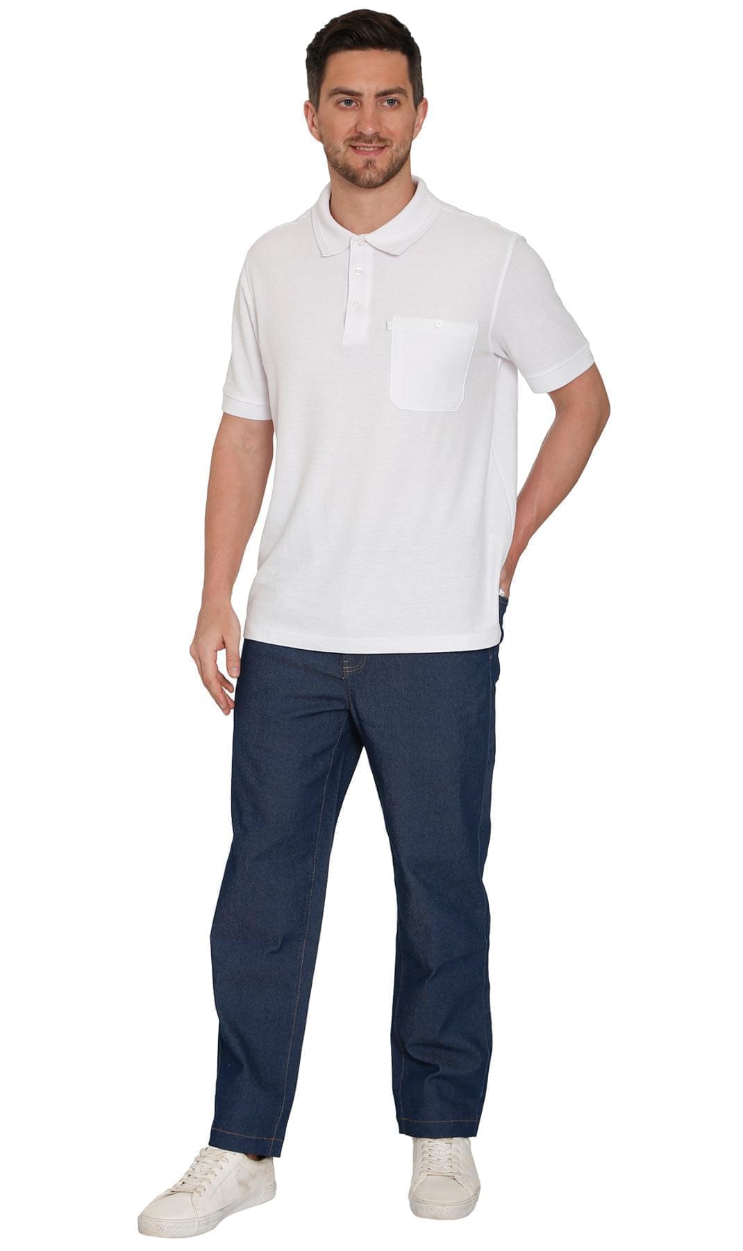 Men’s Lightweight Casual Elastic Waist Pull-On Jeans – Denim &amp; Twill Pants with Easy Fit