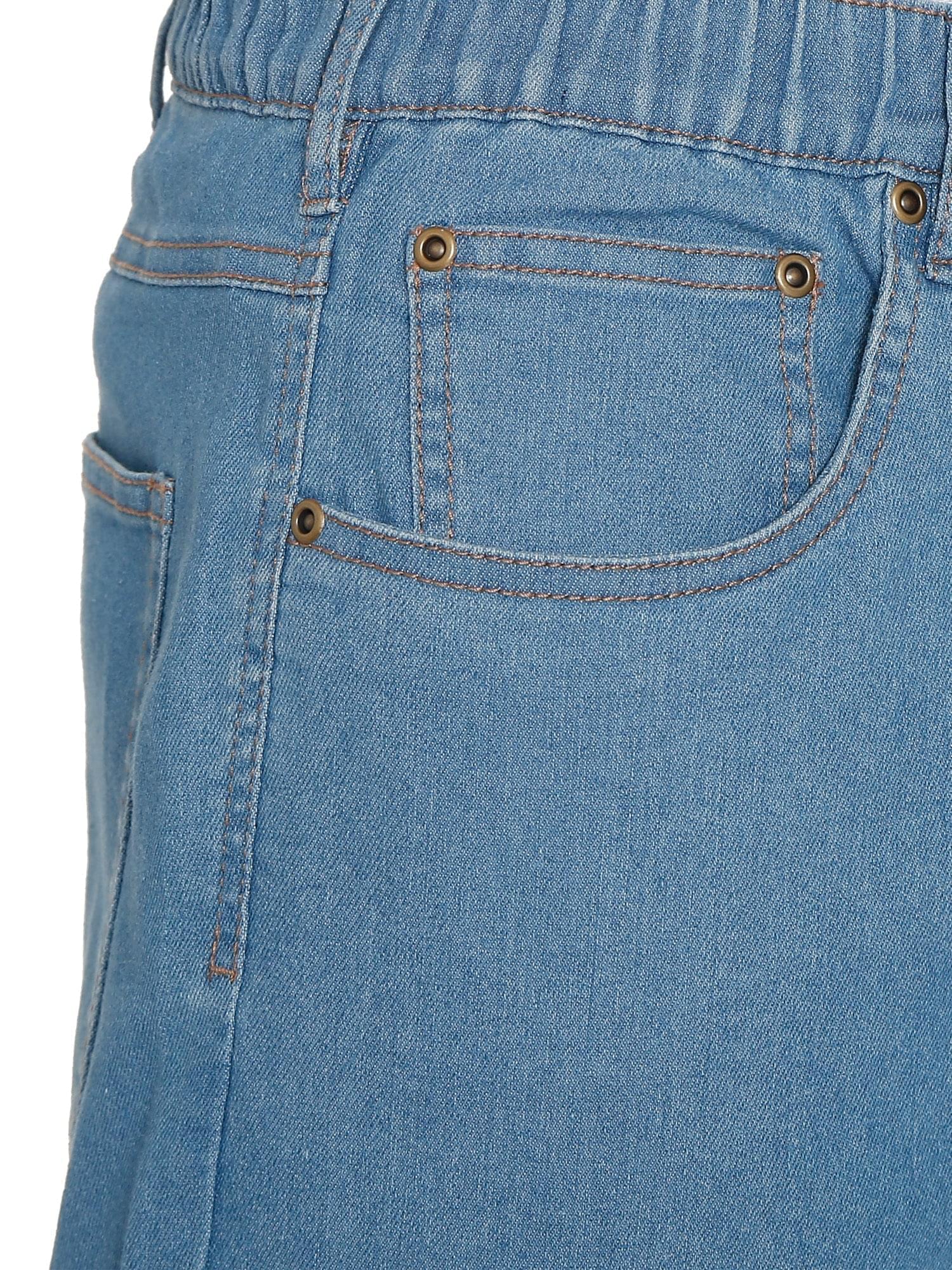 Men’s Lightweight Casual Elastic Waist Pull-On Jeans – Denim &amp; Twill Pants with Easy Fit