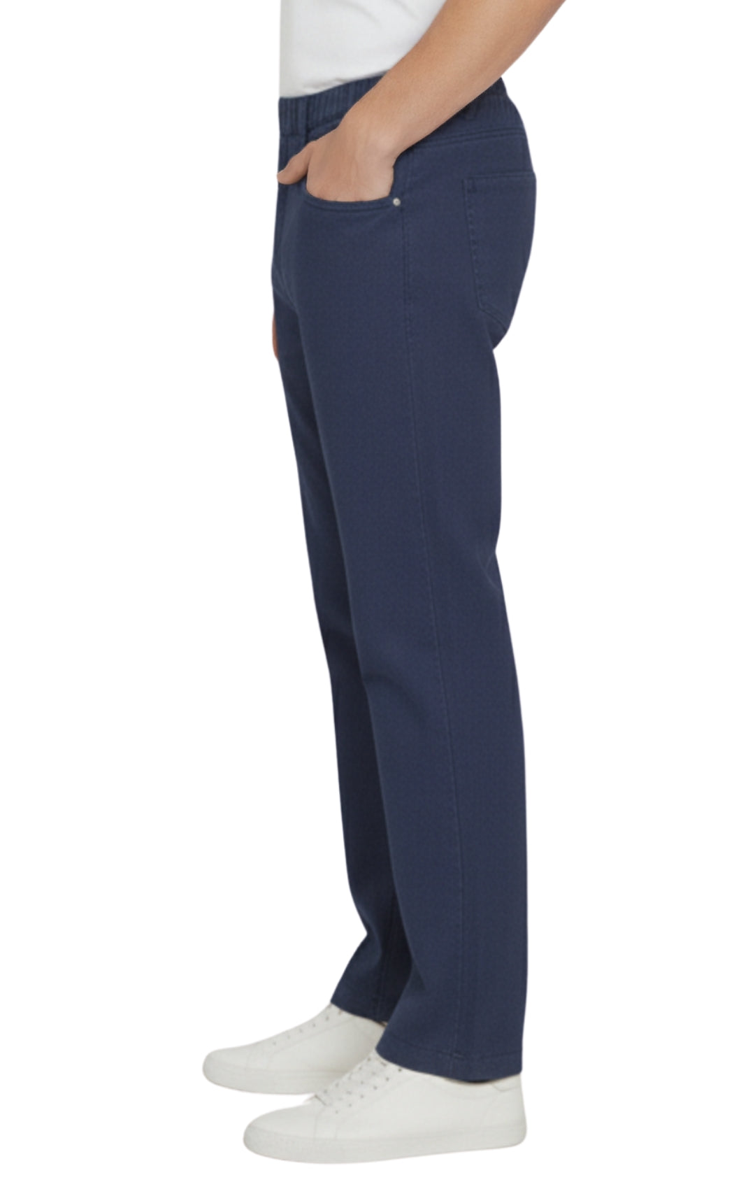 Men’s Lightweight Casual Elastic Waist Pull-On Jeans – Denim &amp; Twill Pants with Easy Fit