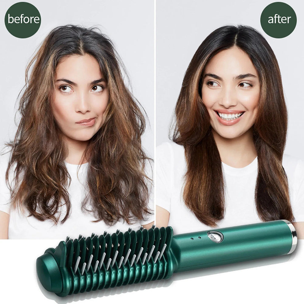 Dual-Purpose Electric Hair Comb for Curling &amp; Straightening