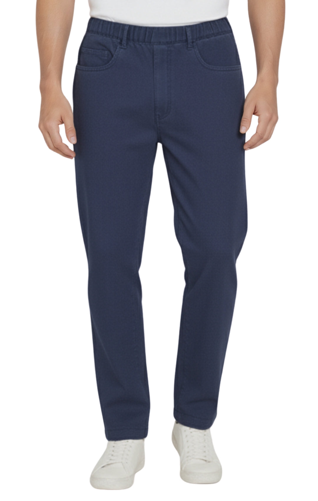 Men’s Lightweight Casual Elastic Waist Pull-On Jeans – Denim &amp; Twill Pants with Easy Fit