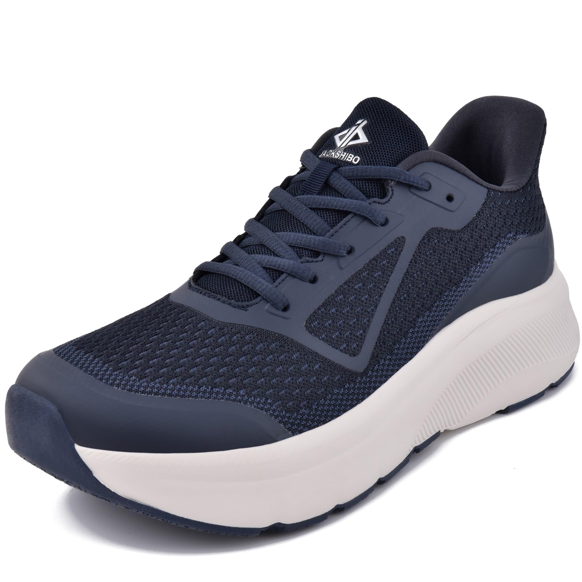 JACKSHIBO Wide Toe Box Shoes for Men Wide Running Shoes Walking Tennis Athletic Gym Workout Cross Training Wide Width Sneakers with Cushion Zero Drop Sole Blue