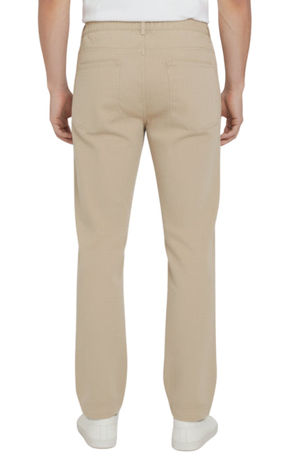 Men’s Lightweight Casual Elastic Waist Pull-On Jeans – Denim &amp; Twill Pants with Easy Fit