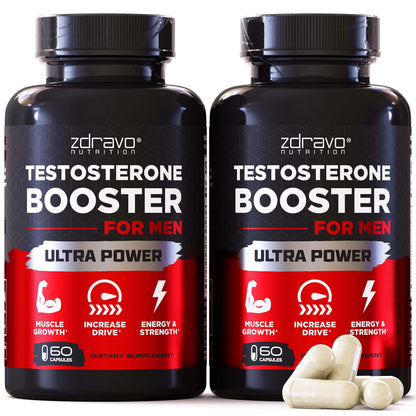 Testosterone Booster - Testosterone Supplement for Men - Workout Supplement for Muscle Growth Libido Stamina Strength Endurance - Male Enhancing Supplement Pills - Mens Test Booster - Tongkat Ali